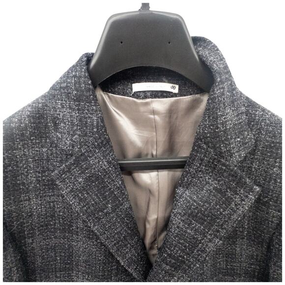 Nordstrom Darien Trim Fit Plaid Wool Blend Dress Coat Overcoat Size Men's 50L - Picture 9 of 10